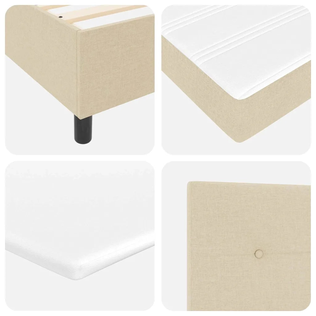 Letto a molle con materasso Crema 190 x 140 cm Tessuto 3341642