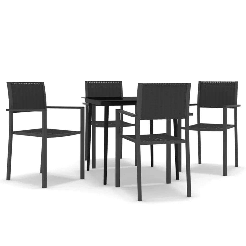 Set da Pranzo da Giardino 5 pz Nero 3099276