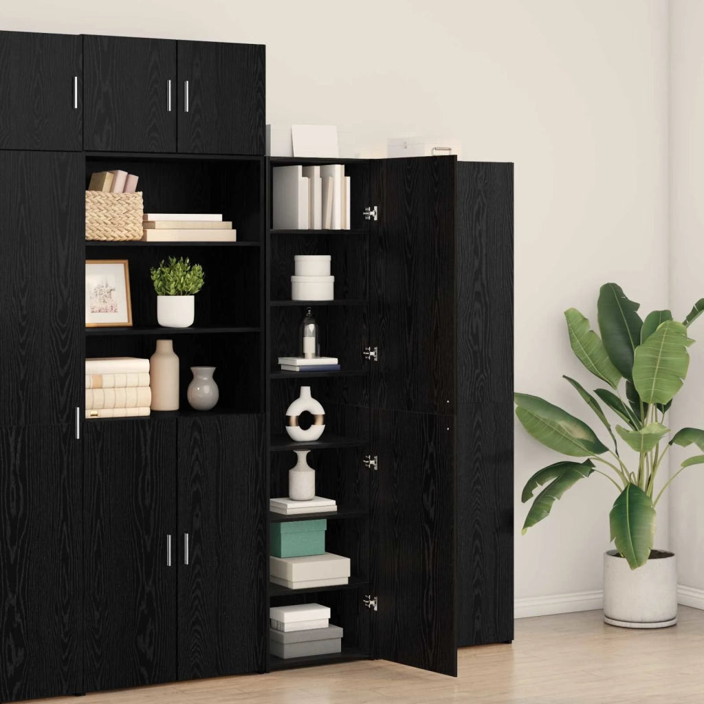 Credenza | Madia | Buffet da pranzo | Armadio da pranzo Rovere Nero 45 x 42,5 x 185 cm