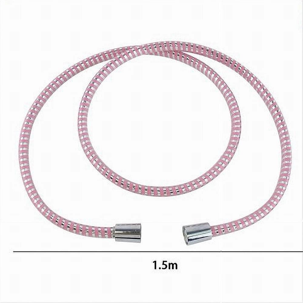 Trade Shop - Tubo Ricambio Laccio Flessibile Doccia 1.5 Mt Laccio Pvc Rivestimento Rosa 87293 -