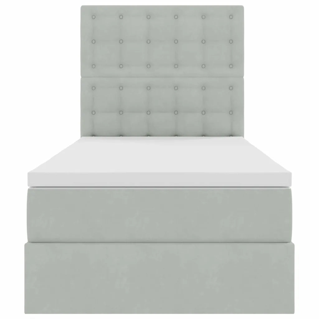 Letto con contenitore e LED Grigio chiaro 90 x 190 cm Velluto 3372753