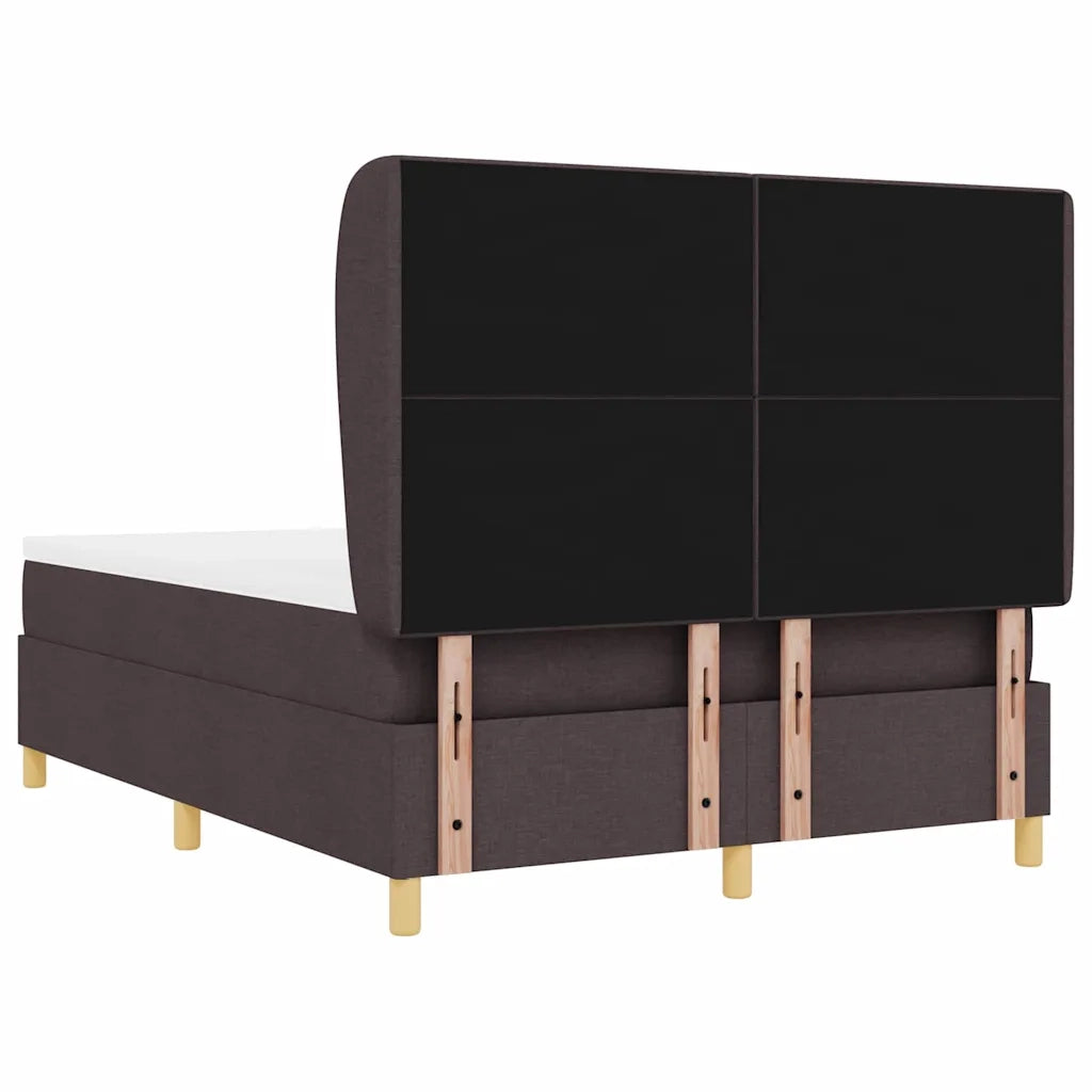 Letto a molle con materasso Marrone Scuro 190 x 140 cm Tessuto 3340749