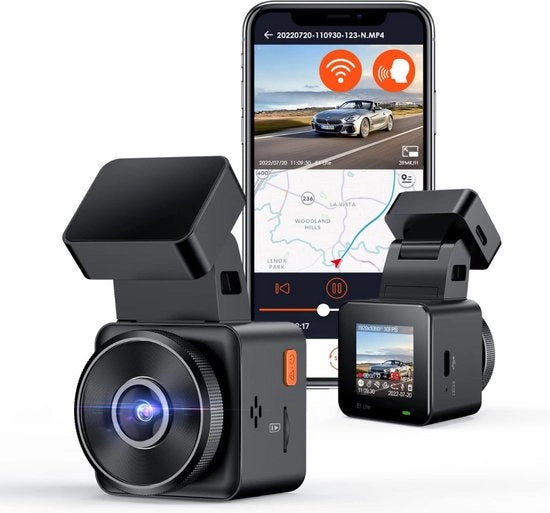 Dashcam per Auto - Full HD - Connessione Wi-Fi - Visione Notturna