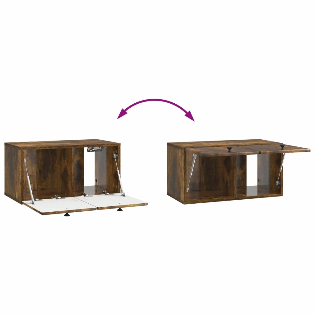 Mobile Porta TV da Muro-Credenza per TV sospesa 59,5 x 31 x 30 cm Rovere Fumo