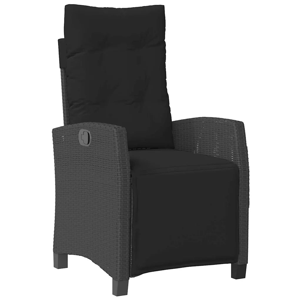 Set da Pranzo per Giardino con cuscino 9 pcs Nero polyrattan 3380427