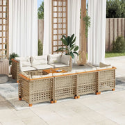 Set Divano da Giardino 8 pz con Cuscini Beige in Polyrattan 3261754