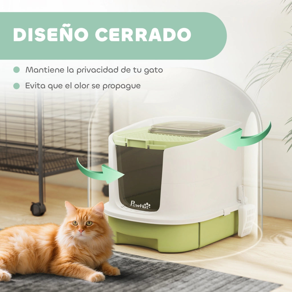 Casetta per Gatti ¨C zephmum ¨C Bianco e Verde 40.5x52.5x42.5 cm
