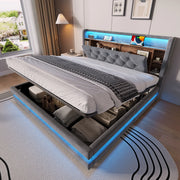 letto imbottito velluto grigio scuro 160 x 200 cm