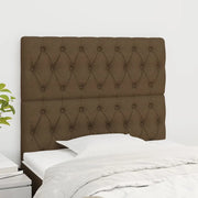 Testiera-Testata-Testiera Decorativa Marrone Scuro 100x7x118/128 cm Tessuto