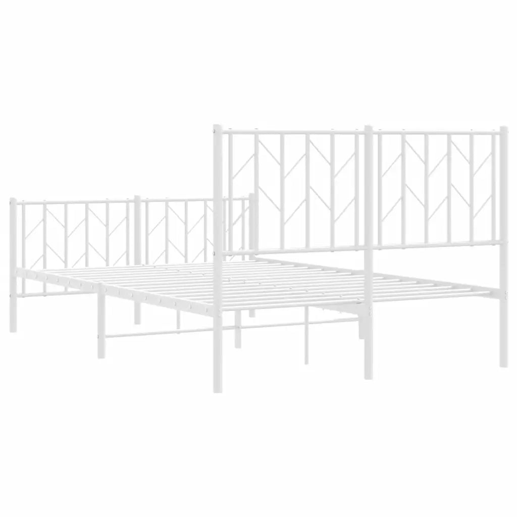 Giroletto con Testiera e Pediera Metallo Bianco 120x190 cm 374501