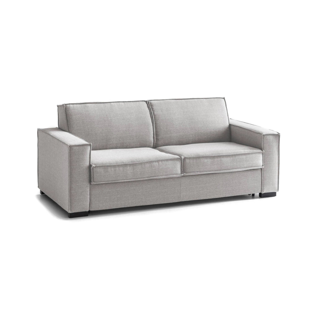 Divano Letto Asteroide, Divano a 3 posti, Made in Italy, Sofà\  Soggiorno con apertura girevole, in tessuto imbottito, con Braccioli standard, cm 220x95h90, Grigio