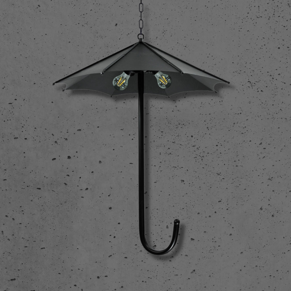 Lampadario Polux Parasol 3 luci E27 nero metallo Ø56