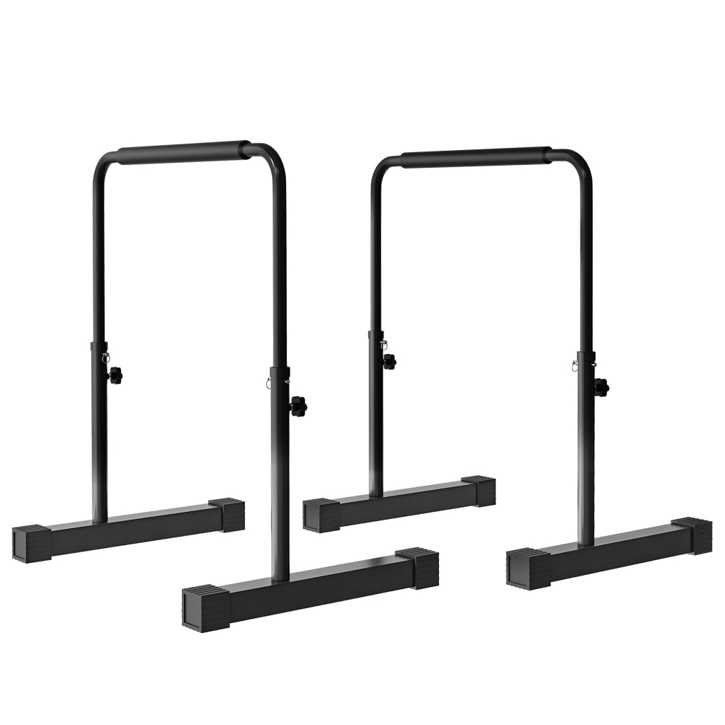 Set Barre per Dip Regolabile ¨C zephmum ¨C 4 Altezze, Acciaio, Nero, 70x50x80-105 cm