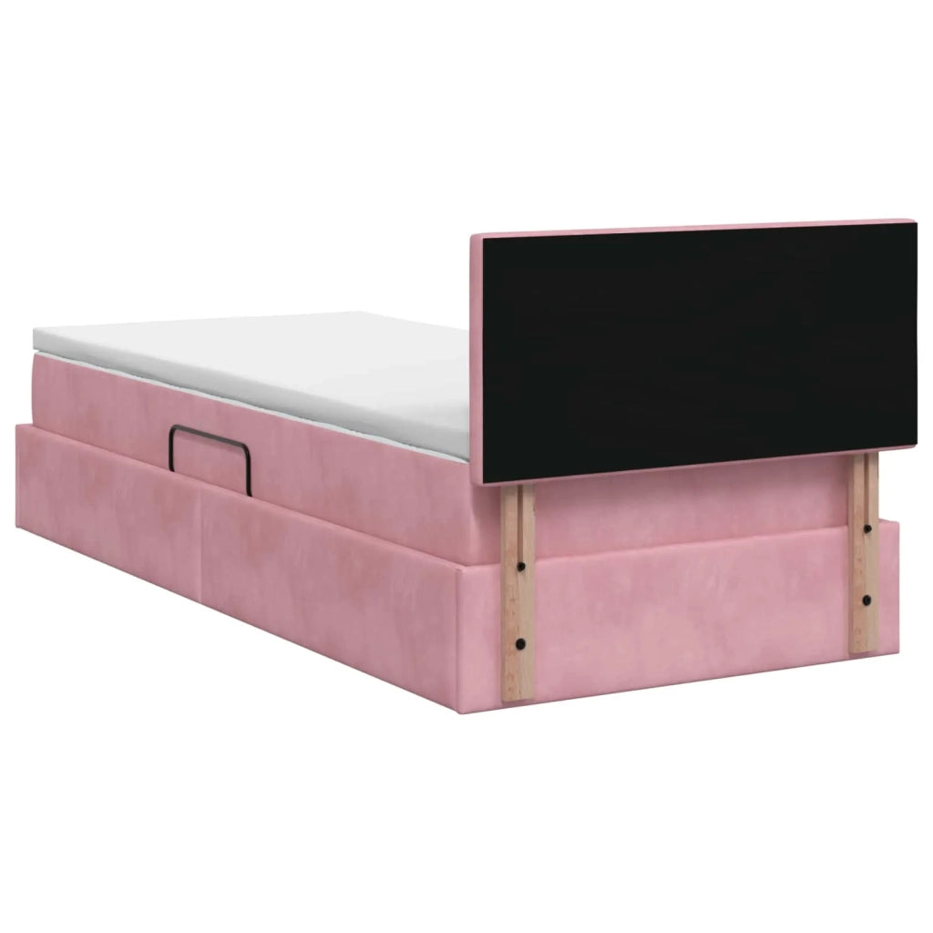 Letto con contenitore LED e materasso Rosa 90 x 190 cm Velluto 3459281