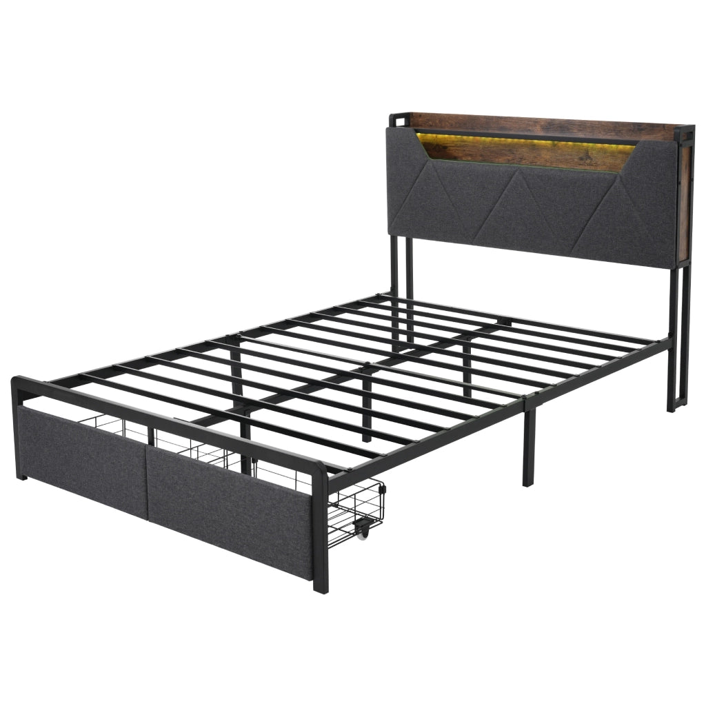 letto in lino grigio 140x200 cm