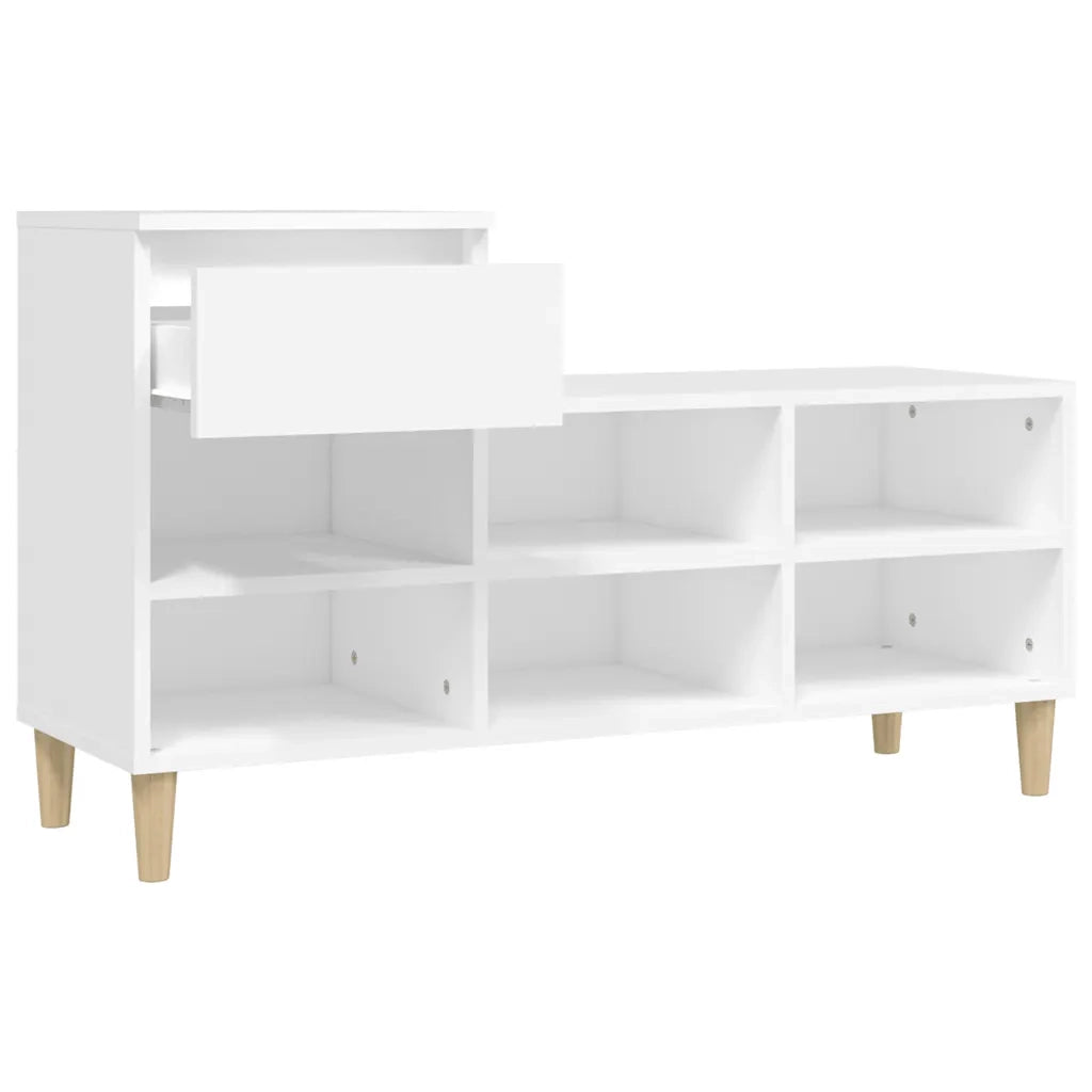 Scarpiera Bianca 102x36x60 cm in Legno Multistrato 821204