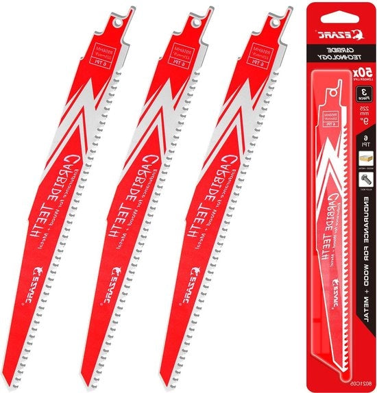 Reciprocanti in carburo - Endurance per la demolizione di legno duro e metallo - 225 mm 6TPI R956HM (3 pezzi)