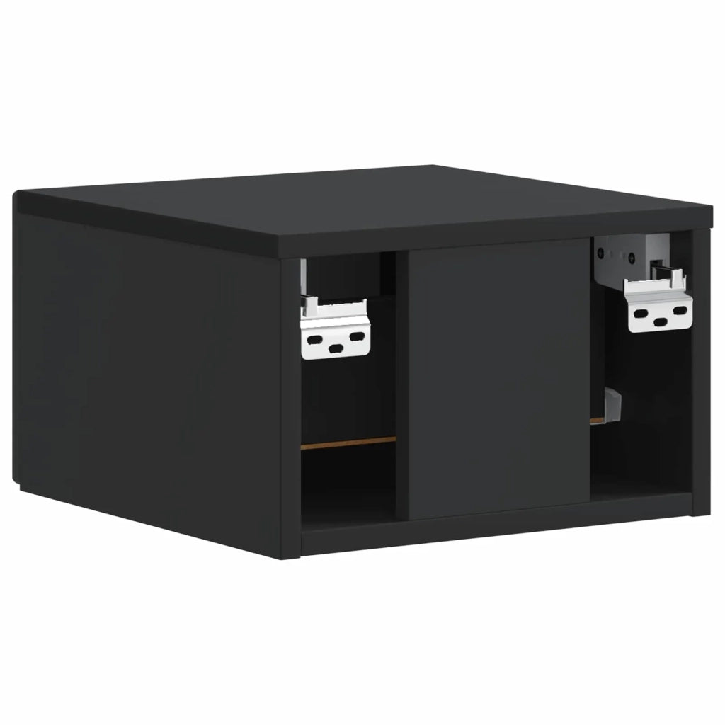 Mobiletto da notte a muro 2 pcs Nero 33 x 34,5 x 20 cm 897918