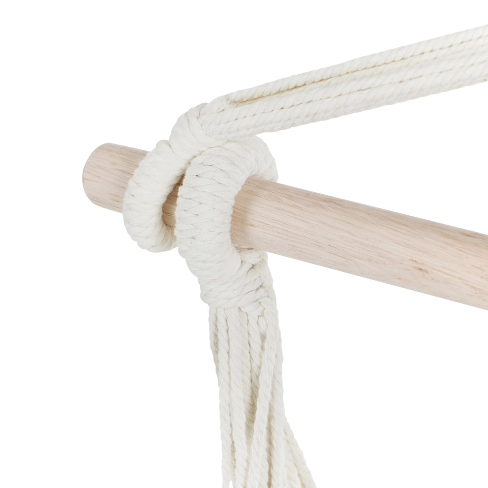 Sedia amaca sospesa da interno esterno in cotone beige e blu Stile Boho