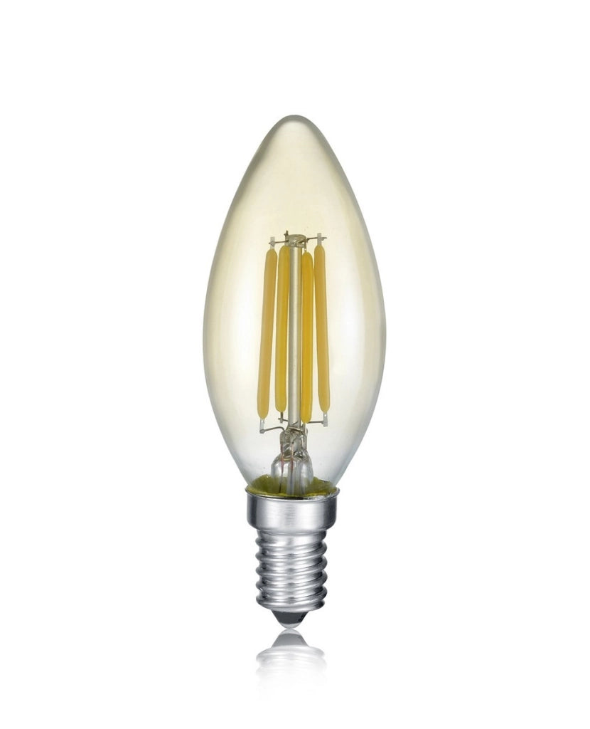 Lampadina LED candela ambra E14 4W 2700K dimmerabile Trio