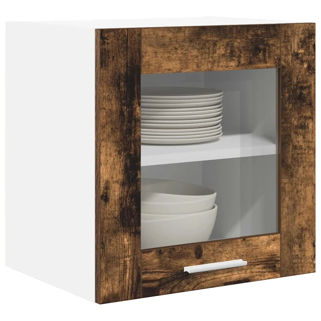 Armadio pensile | Mobile da Cucina con porta 2 pz Rovere fum¨¦ 40 x 31 x 40 cm