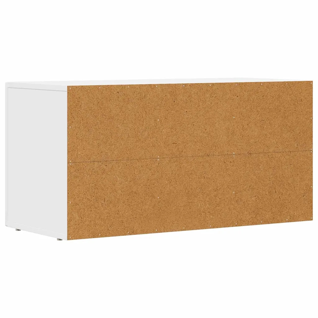 Mobile porta TV moderno con 5 ripiani ideale per soggiorno o camera da letto 80 x 35 x 40 cm in legno composito bianco 02_0054764