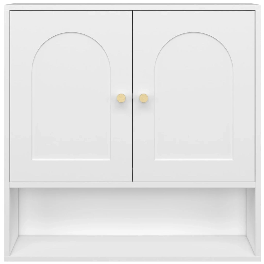 IDMarket - Mobile da bagno sospeso ARSENE, armadio a parete con 2 ante e ripiano in legno bianco