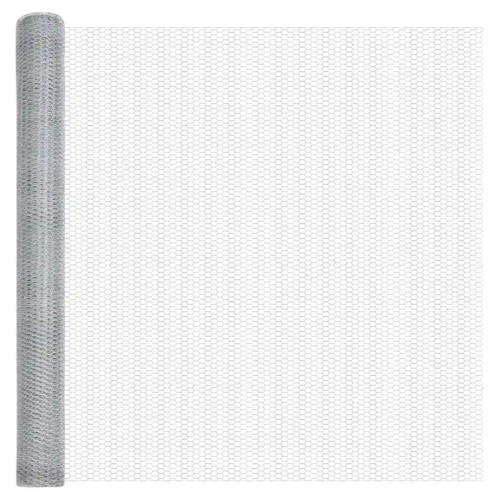 Recinzione Esagonale Argento 1,6 x 25 m Acciaio zincato 42005698