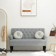 Panca con Schienale-Divano Sedia Grigio Chiaro 120x62x75,5 cm in Tessuto