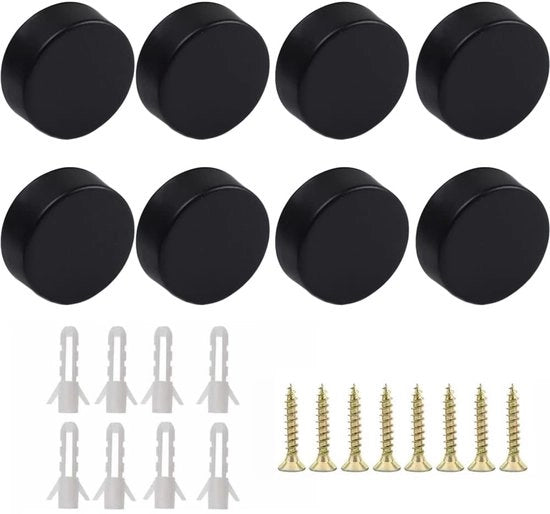 Supporto di vetro in vetroresina - Onde di metallo houder - Formato compatto - Morsetto in gomma - Adatto per vetro 3-5 mm - 8 pezzi