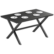 Tavolo da pranzo rettangolare per esterno effetto legno 150x90x74 cm ¨C Xylo ¨C Nero