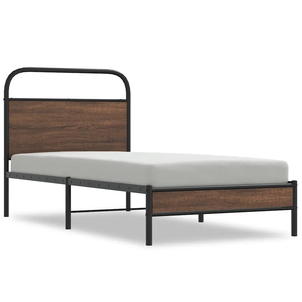 Giroletto senza Materasso-Struttura Letto Rovere Marrone 100x190 cm Truciolato 325420