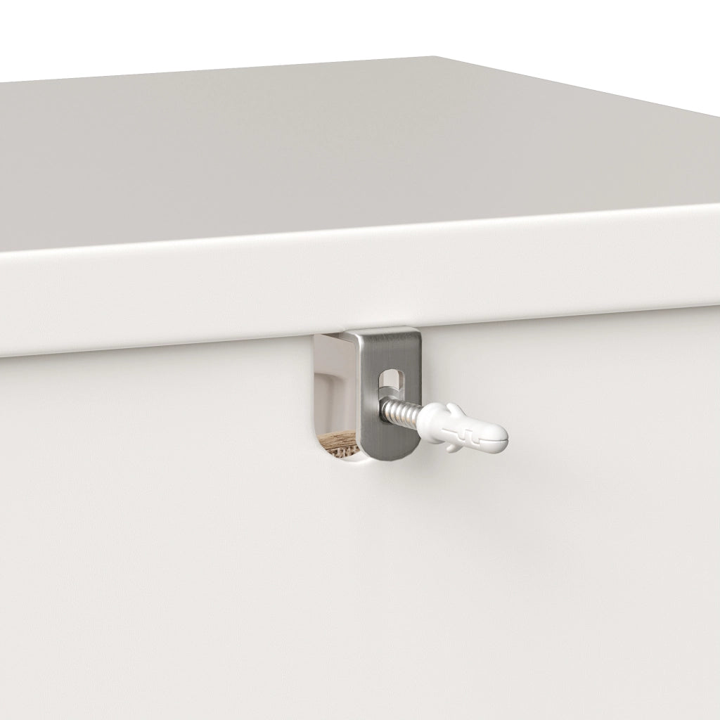Credenza da cucina con ante; ripiani regolabili e LED RGB; per cucina; bianca