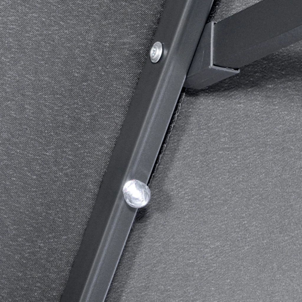 EasyComfort Ombrellone doppio con Base a crocee Luci Solari, 295x150x219cm, Grigio