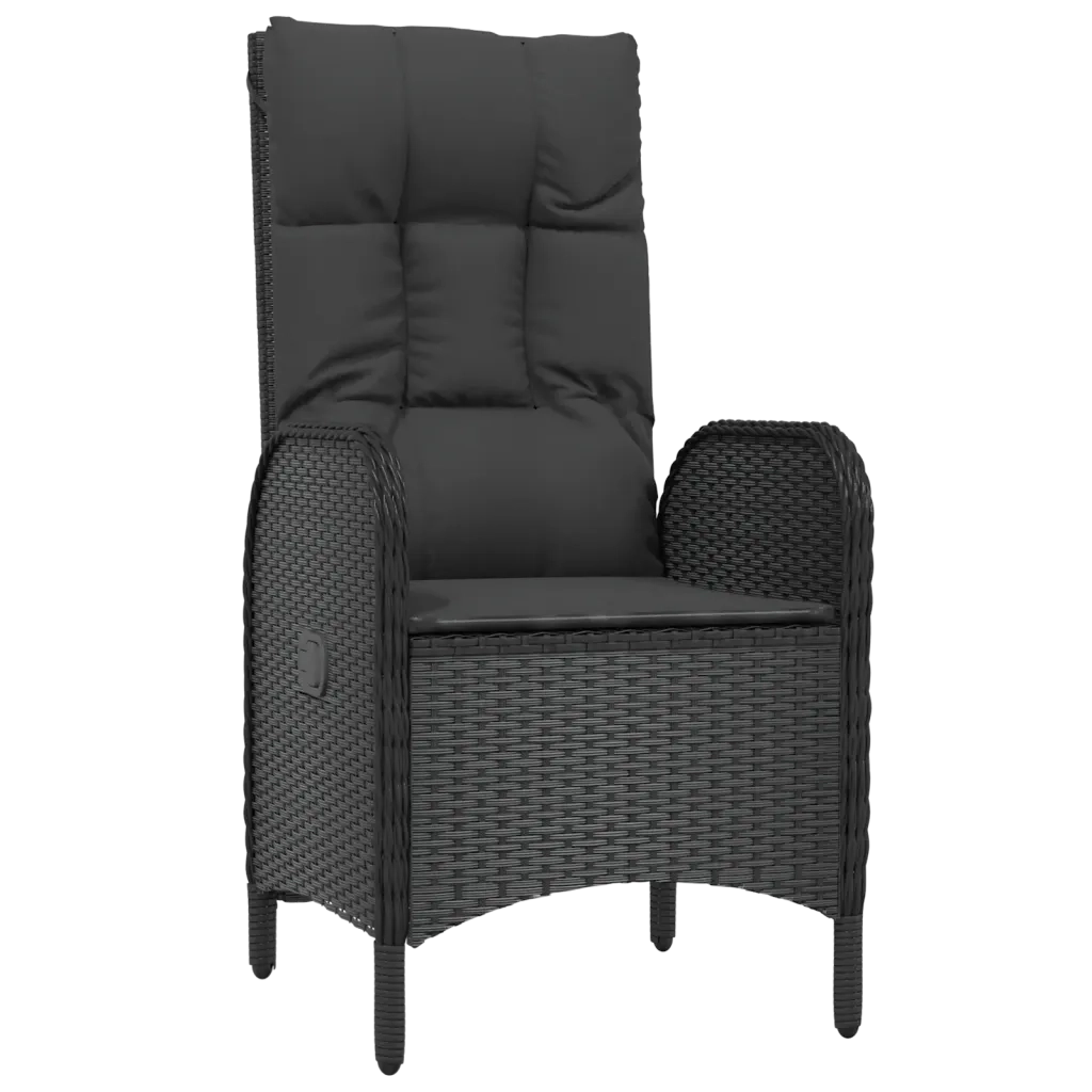 Sedie da Giardino 2 pz in Polyrattan Nero 310561