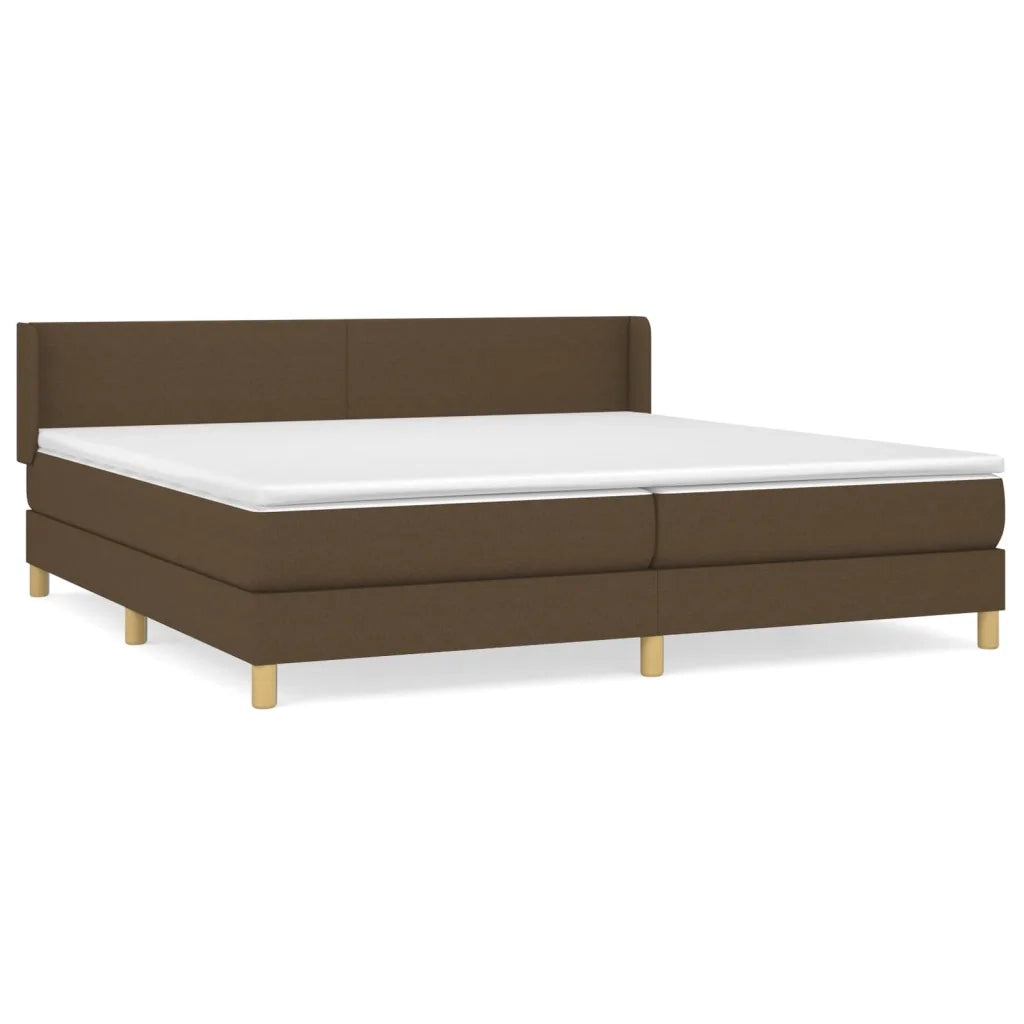 Giroletto a Molle con Materasso Marrone Scuro 200x200cm Tessuto 3130140
