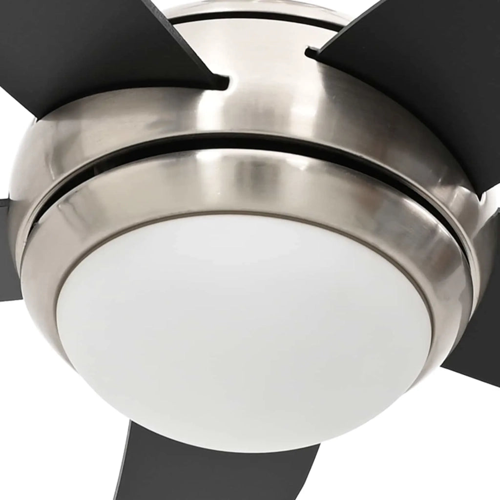 Ventilatore da soffitto con luce e telecomando Ø 130 cm Nero 42035658