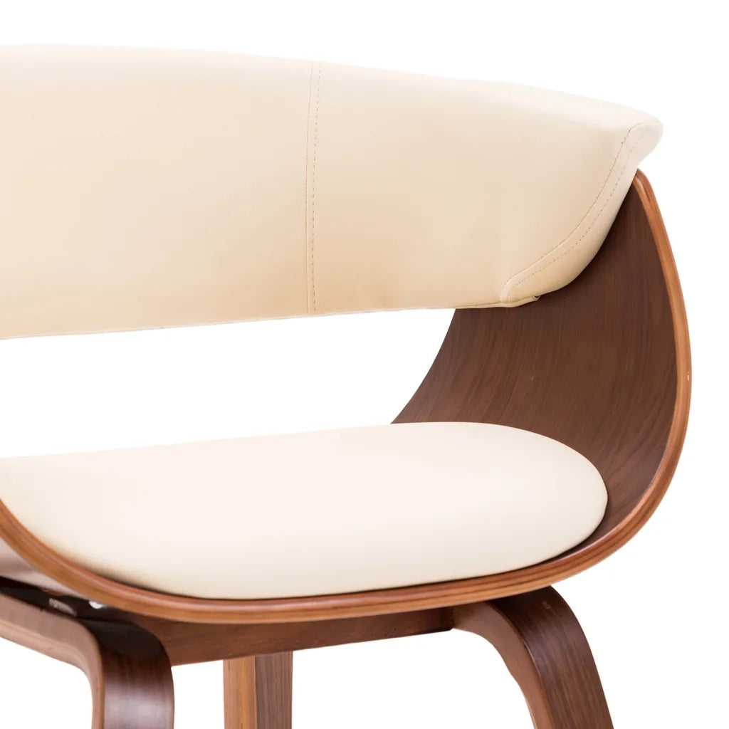 Sedia da Pranzo in Legno Piegato e Similpelle Crema 283128