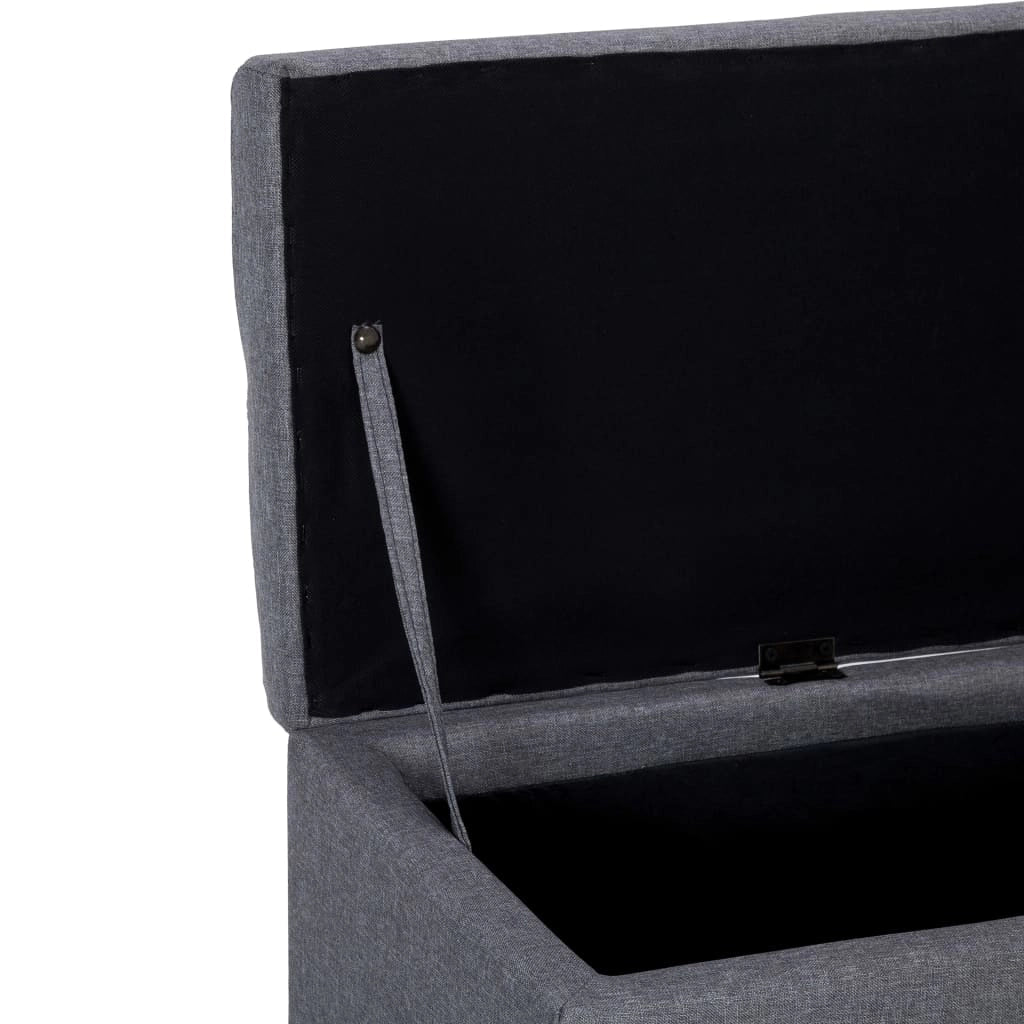 Panca con vano contenitore 116 cm poliestere grigio chiaro 02_0010878