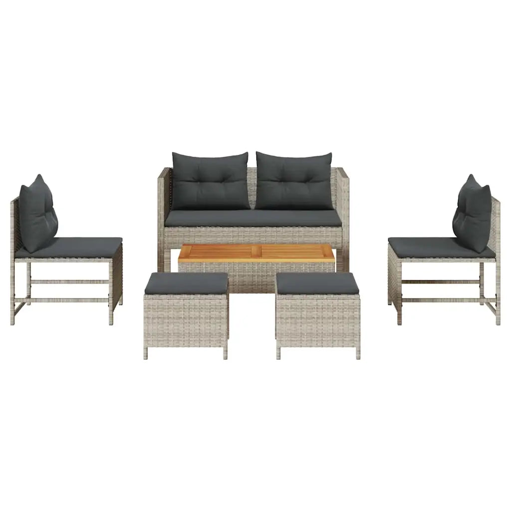Set Divano da Giardino 6 pcs Grigio chiaro e grigio scuro 4104705