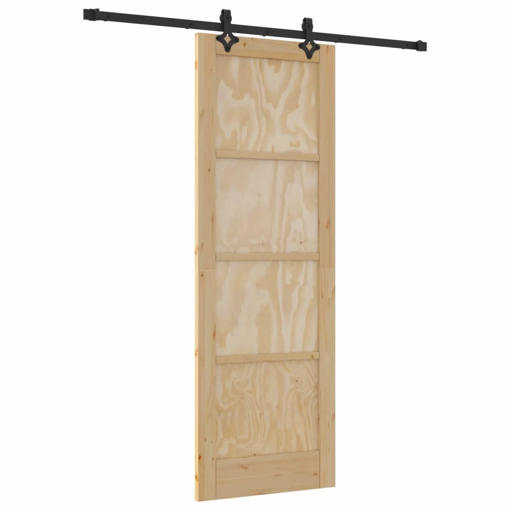Porta scorrevole Naturale e Nero 73,5 x 211 cm 3445504