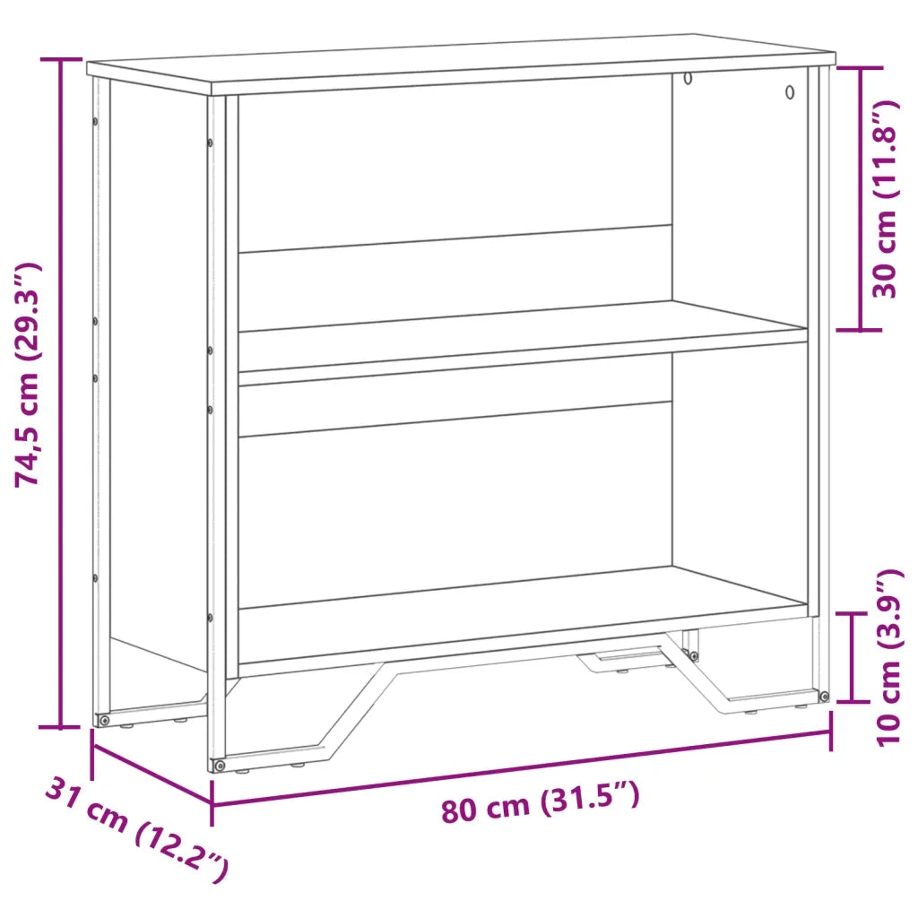 Libreria Grigio Sonoma 80x31x74,5 cm in Legno Multistrato 848622
