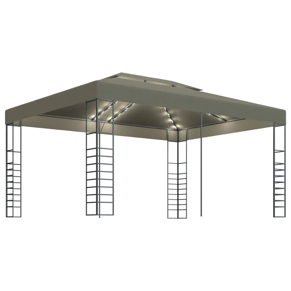 Gazebo con Luci LED a Stringa 3x4 m Grigio Talpa 3070310
