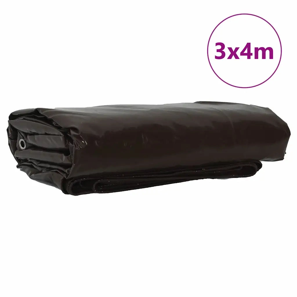 Telo 650g / m² Marrone 3 x 4 m Tela con rivestimento in PVC 42017707