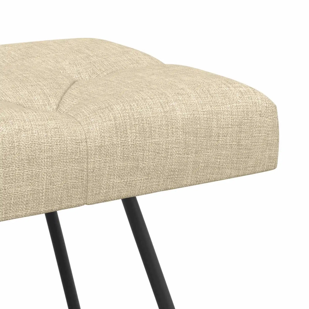 Panchina con bottoni imbottiti Crema 110 x 40 x 46 cm Tessuto 42038378
