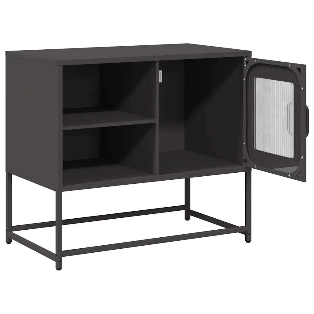 Mobile TV-Credenza per TV-Console TV Nero 68x39x60,5 cm in Acciaio 644134
