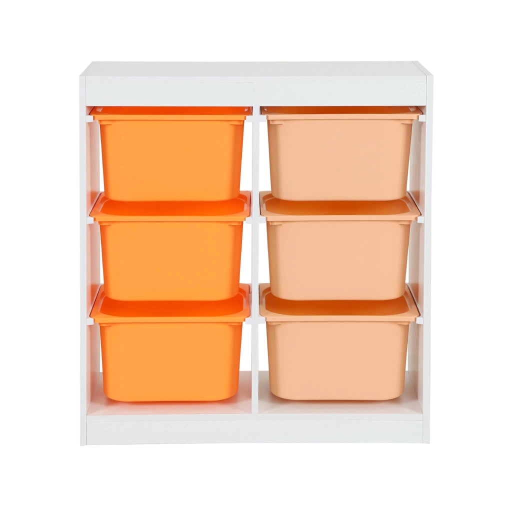 Mobile per bambini con 6 scatole colorate, arancione