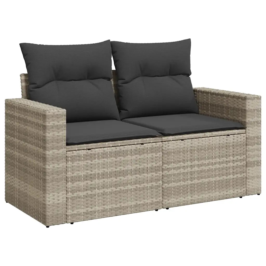 Set Divani da Giardino 11 pz con Cuscini in Polyrattan Grigio 3267522