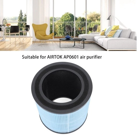 Pulitore d'aria filtro superiore - Filtro HEPA - Filtro in nylon per sostituzione - Installazione facile - Carbone attivo - Rimozione fino al 99,97% delle particelle - Filtro d'aria