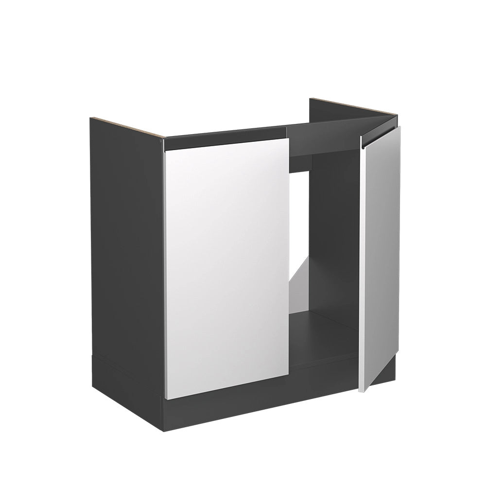 Mobile lavello cucina R-Line Bianco/Antracite 80 cm J-Shape, PL Antracite Vicco